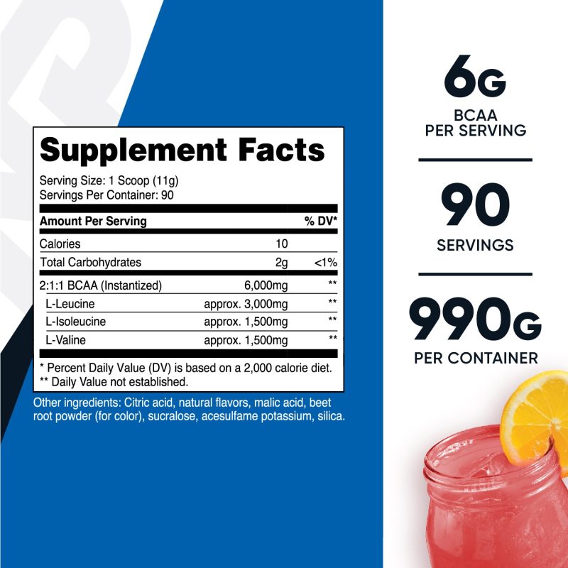 AMZ BCAA RaspberryLemonade 90SERV SuppFacts