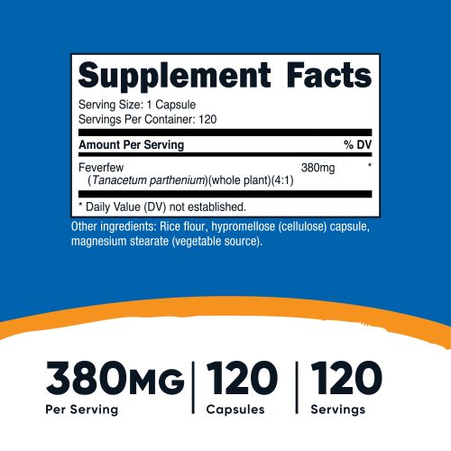 AMZ Feverfew 380MG 120CAP SuppFacts