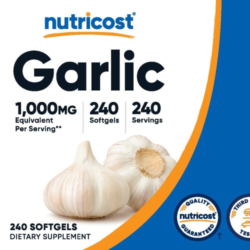 AMZ Garlic 1000mg 240Softgels Label