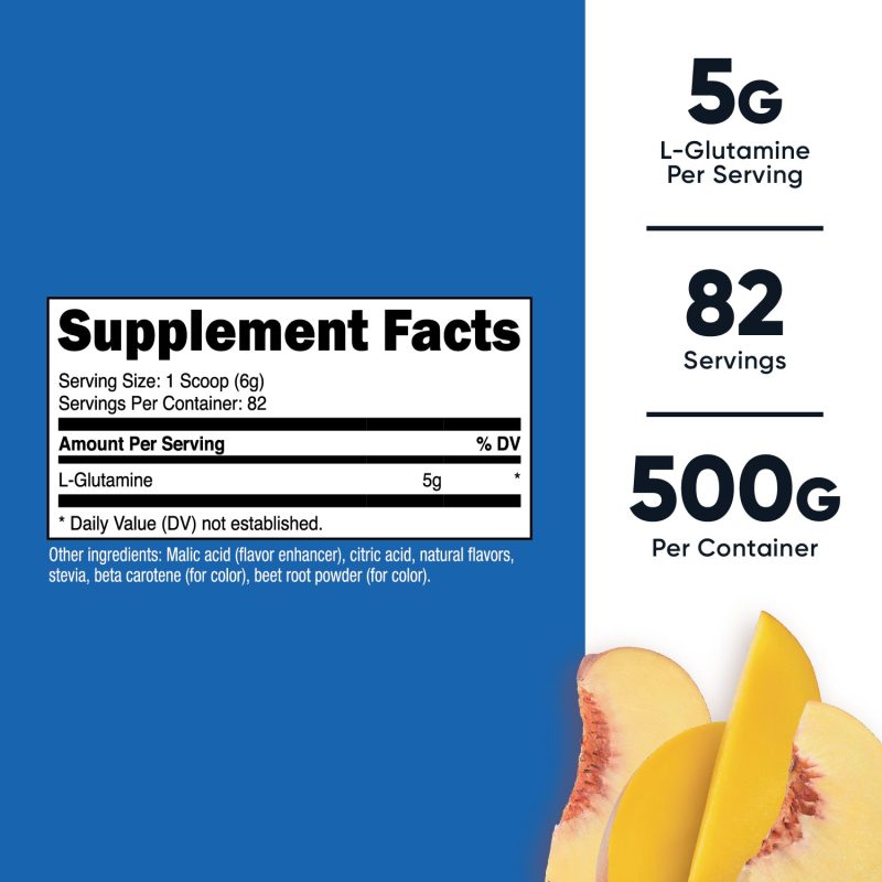 AMZ L Glutamine PeachMango 500G SuppFacts