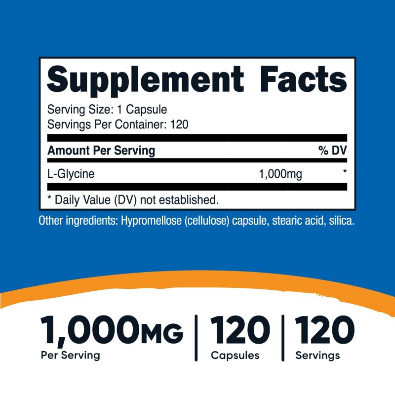 AMZ L Glycine 1000MG 120CAP SuppFacts