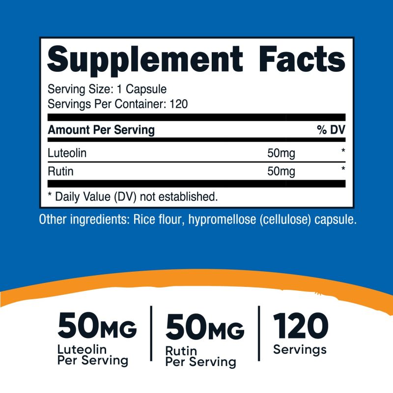 AMZ Luteolin Rutin 100MG 120CAPS SuppFacts