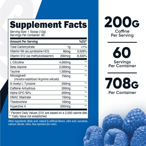 AMZ Pre ABlueRaspberry 60Serv 46OZ SuppFacts