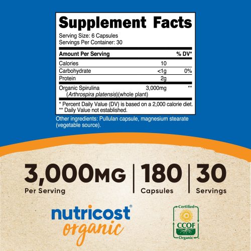 AMZ Spirulina MWO 180CAP SuppFacts