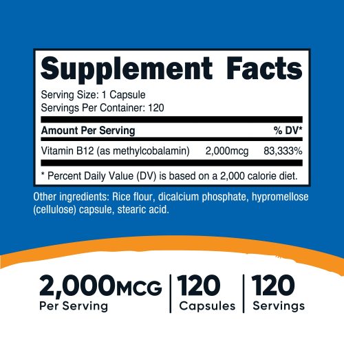 AMZ VitaminB12 2MG 120CAP SuppFacts