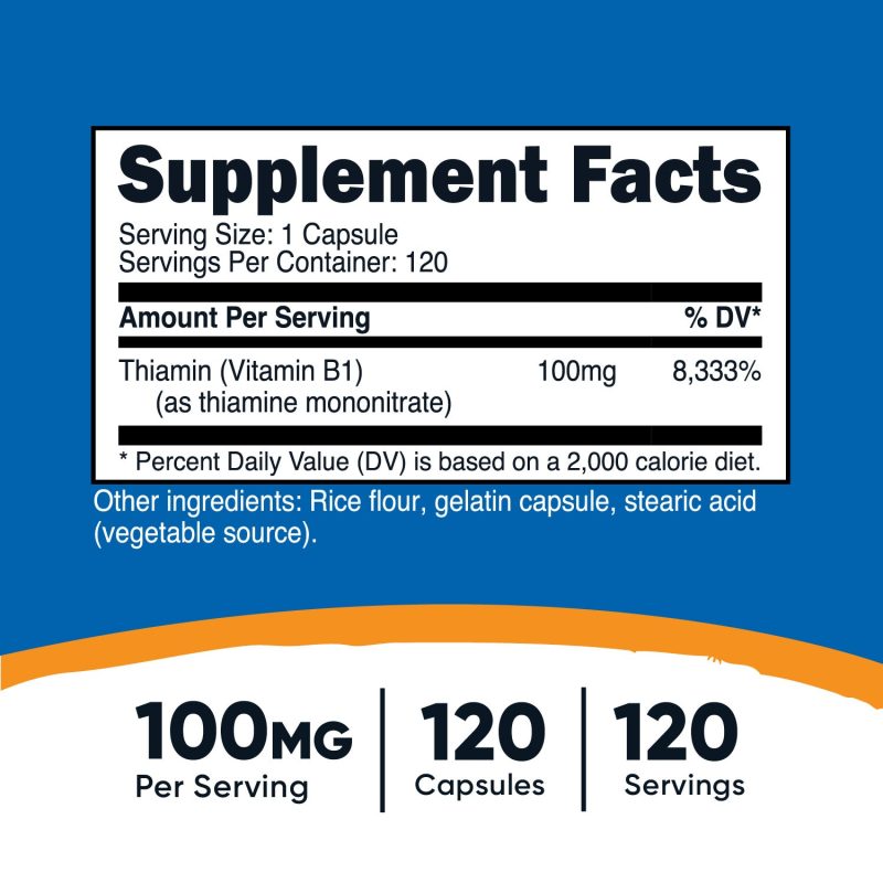 AMZ VitaminB1 100MG 120CAPS SuppFacts