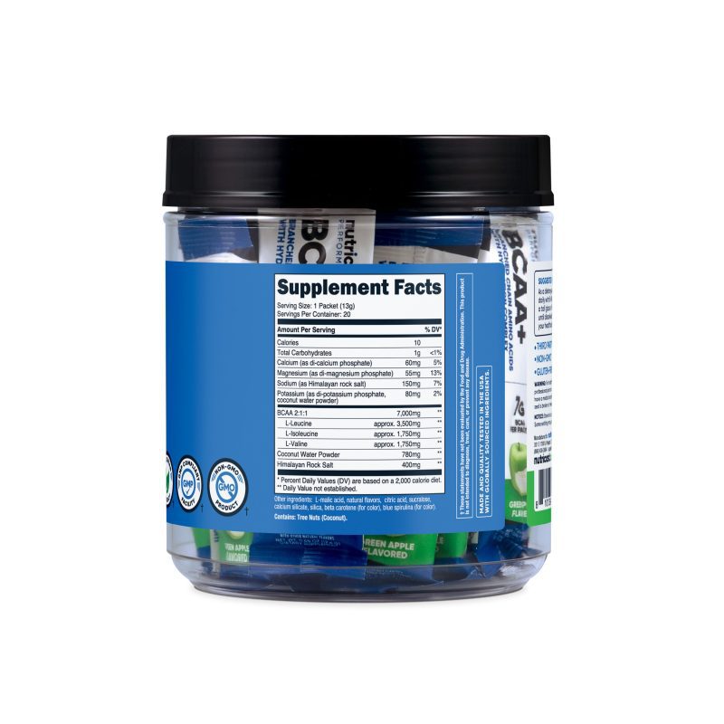 NTC BCAA Hydration GreenApple 20SPK 55OZCLEAR SFP 1