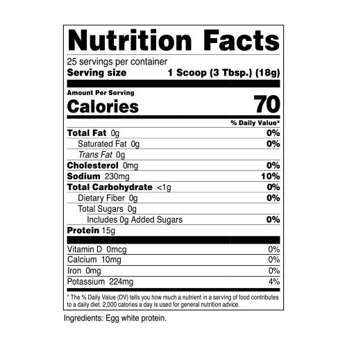 NTC EggWhiteProteinPowder Unflavored 1LB NutrFacts Basic