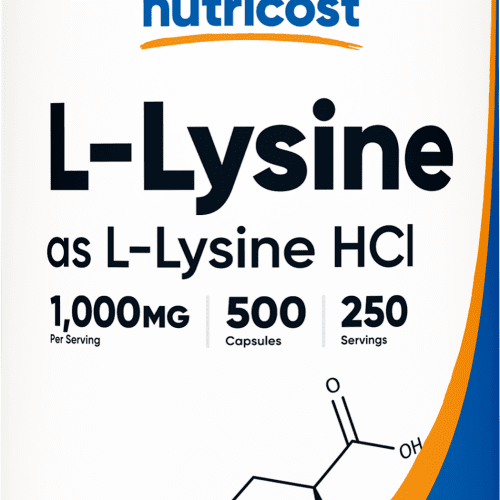 NTC L Lysine 1000MG 500CAP Front Transparent