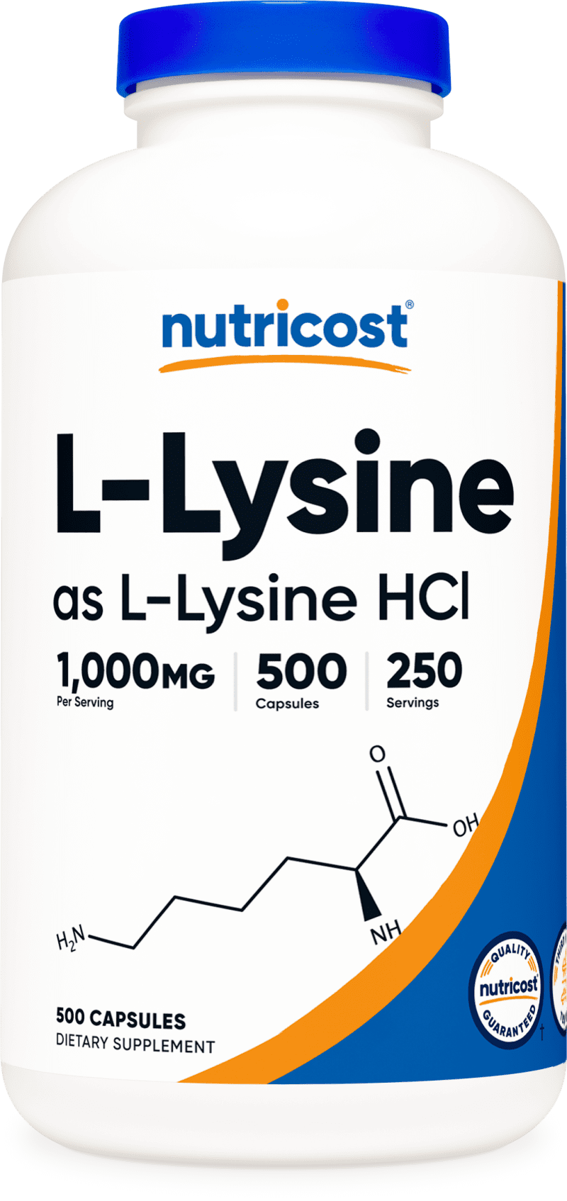 NTC L Lysine 1000MG 500CAP Front Transparent