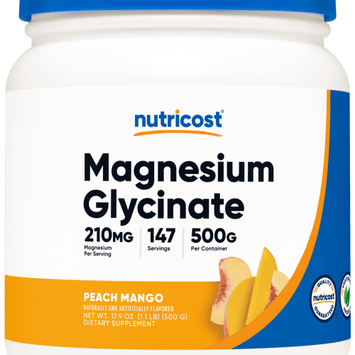 NTC Magnesium 30 Glycinate Peach Mango 500GM 43OZ Front Transparant