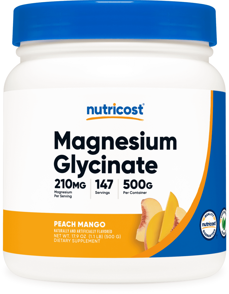 NTC Magnesium 30 Glycinate Peach Mango 500GM 43OZ Front Transparant