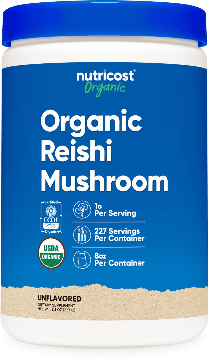 NTC OrganicReishiMushroomPowder 8OZ Front Transparent