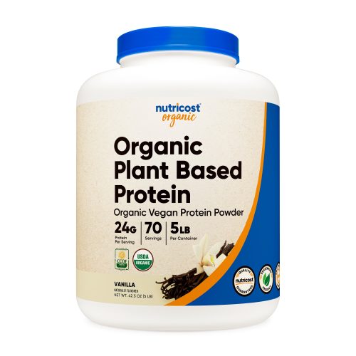 NTC OrganicVeganProteinVanilla 5LB 2GAL Front Square