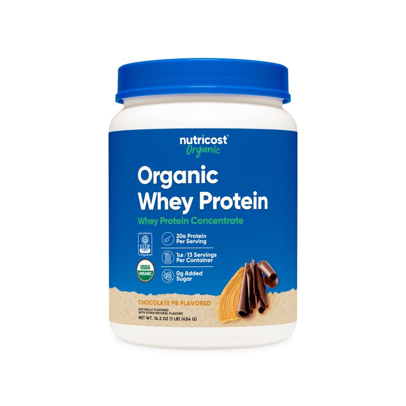 NTC OrganicWheyProtein ChocolatePB 1LB 2000CC Front1 Square