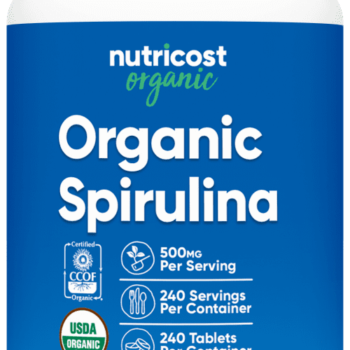 NTC Organic Spirullina 500MG 240TAB Front Transparent jpg