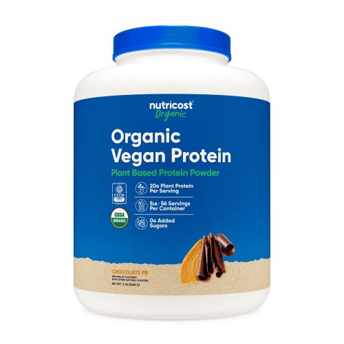 NTC VeganProtein ChocPB 5LB 2GAL Front Square