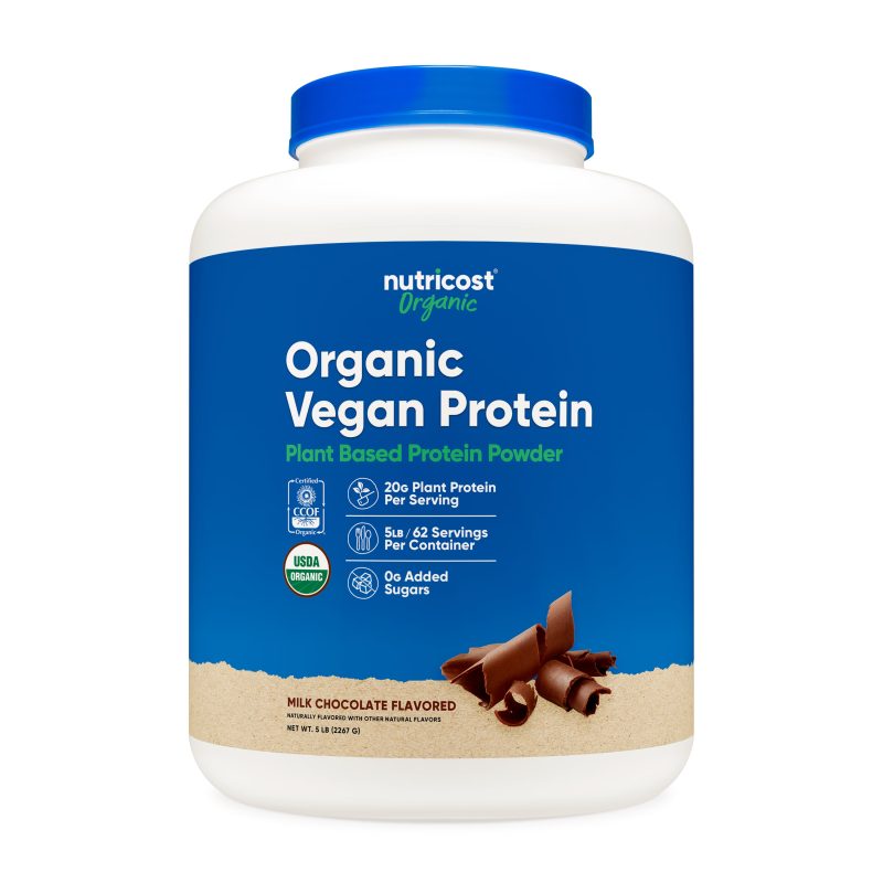 NTC VeganProtein Chocolate 5LB 2GAL Front Square