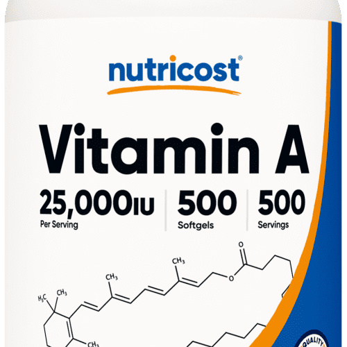 NTC Vitamin A 25000 IU 500SFG Front 1 Transparent