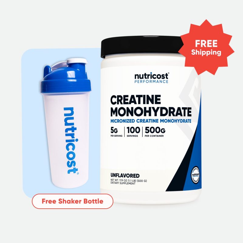 Nutricost Creatine Monohydrate Powder 500g + FREE Shaker - Nutricost