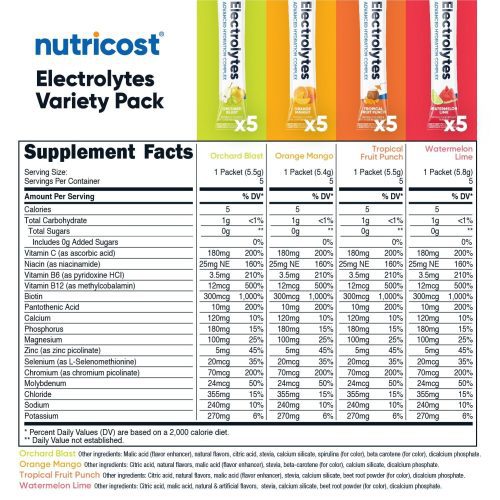 nutricost electrolytes powder hydration packets 464025