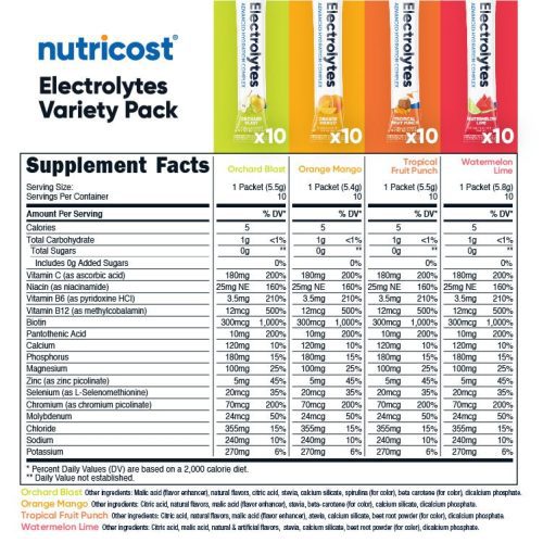 nutricost electrolytes powder hydration packets 681975