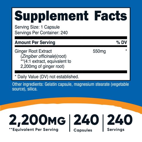 nutricost ginger root extract capsules 805915