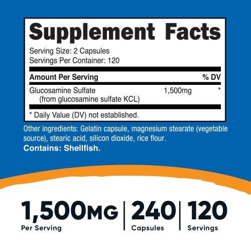 nutricost glucosamine sulfate capsules 121002