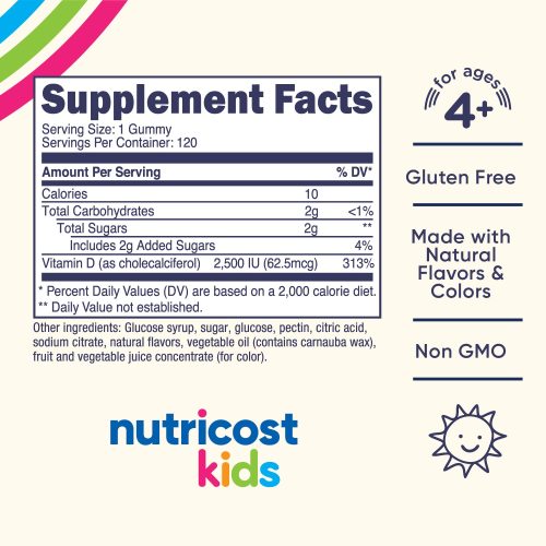 nutricost kids vitamin d3 gummies 173862