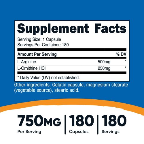 nutricost l arginine l ornithine capsules 296518