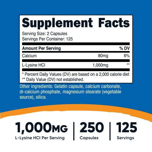 nutricost l lysine capsules 240396