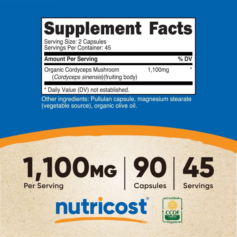 nutricost made with organic cordyceps capsules 249940