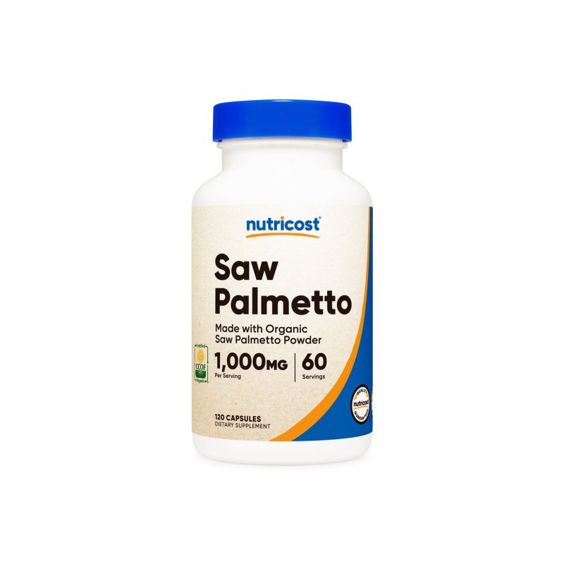 nutricost made with organic saw palmetto capsules 144006