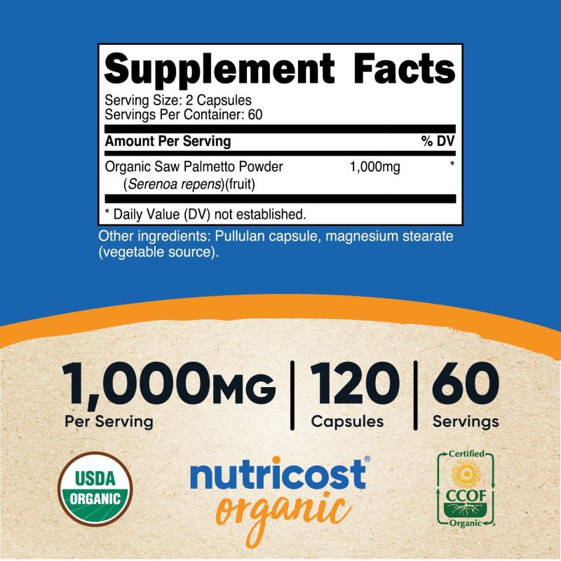 nutricost made with organic saw palmetto capsules 278257