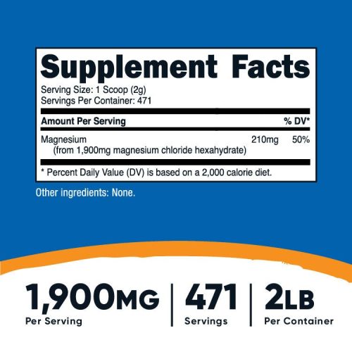 nutricost magnesium chloride powder uf 485510