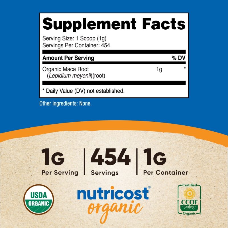 nutricost organic maca root powder 297259