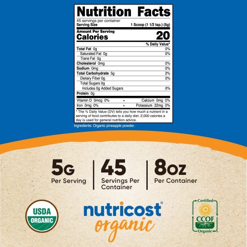 nutricost organic pineapple juice powder 642614