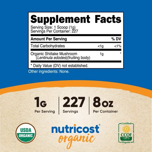 nutricost organic shiitake mushroom powder 763142