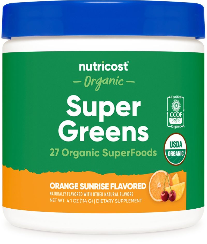 nutricost organic super greens powder 10 servings 190246