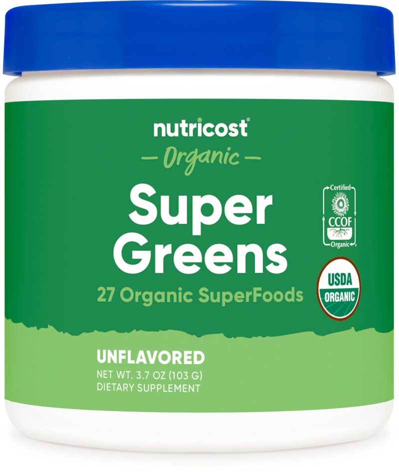 nutricost organic super greens powder 10 servings 752968