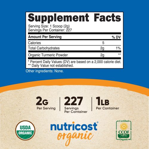 nutricost organic turmeric powder 918670