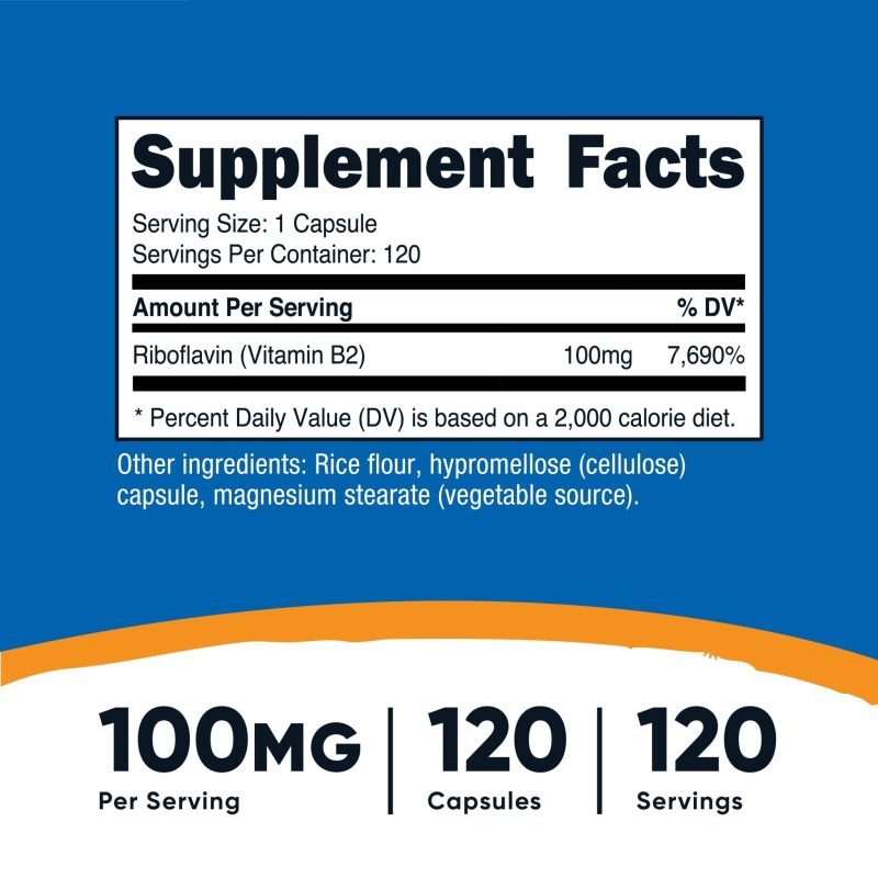 nutricost vitamin b2 riboflavin capsules 146807